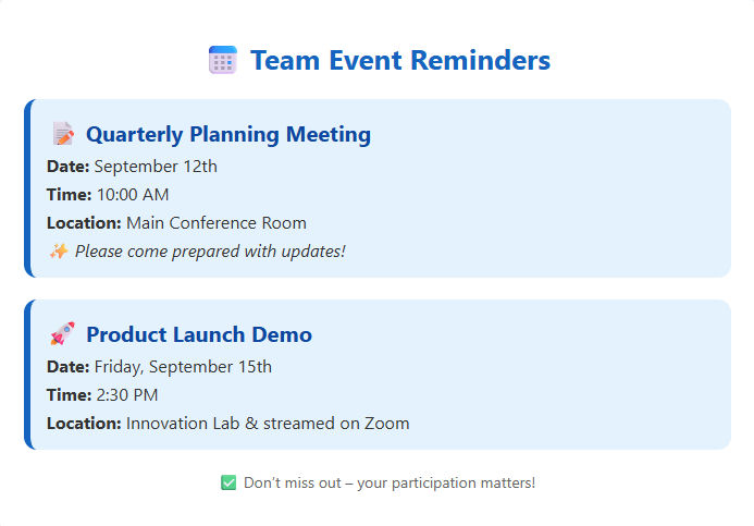 Event Added from Image Recognition