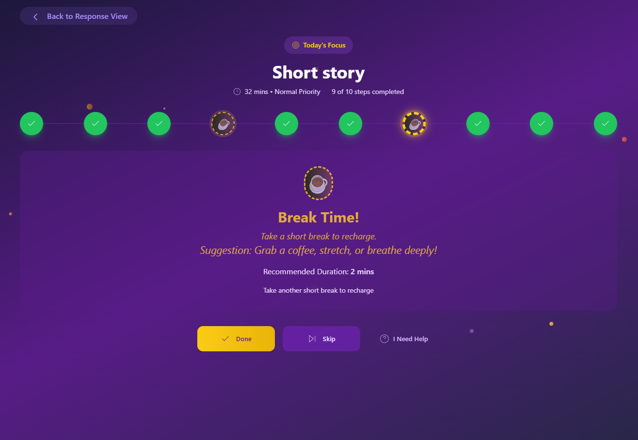 Focus Mode Interface