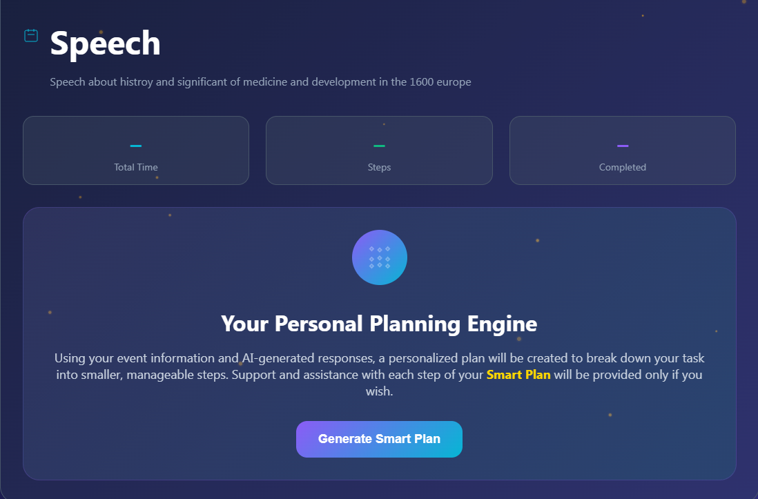 Generate Smart Plan